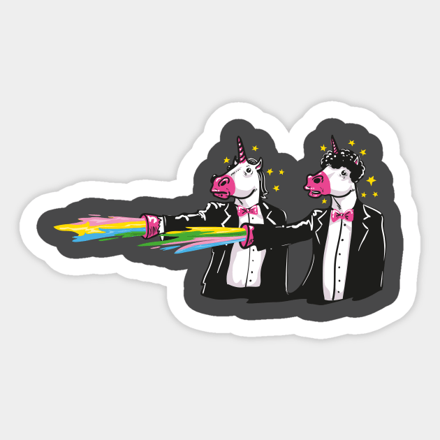 Pulp Fiction Unicorns With Rainbows Sticker by Kopfzirkus